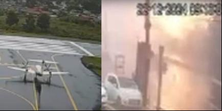 Câmeras registram da decolagem à queda de um avião em Gramado-RS (Reprodução)