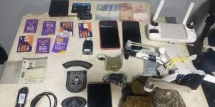 Material foi apreendido com suspeito  (Divulgação/PMMG)
