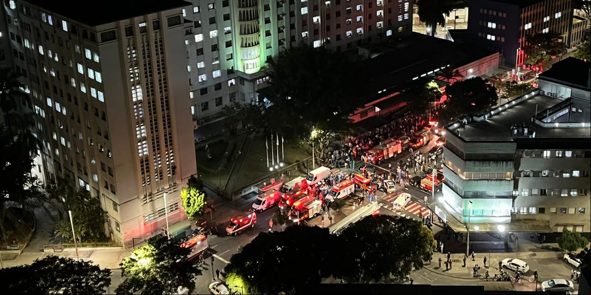 Pacientes foram evacuados da Santa Casa de BH por causa de incêndio  (Redes Sociais)