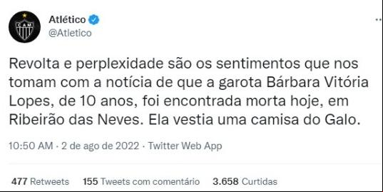  (Reprodução/Redes Sociais Atlético)