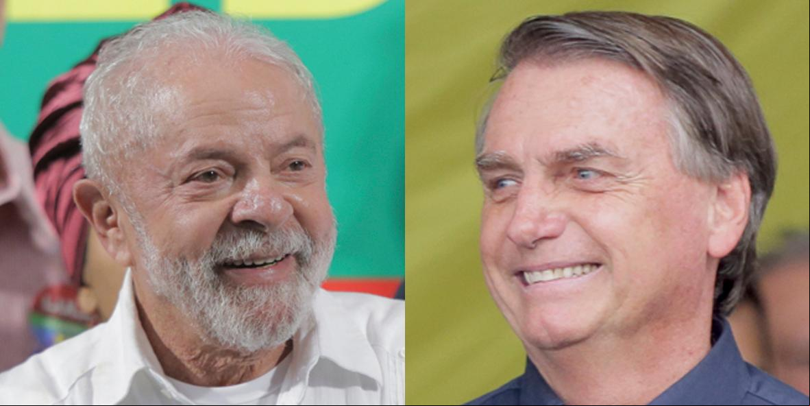 Lula e Bolsonaro estão empatados no limite da margem de erro, de dois pontos percentuais, para mais ou para menos (Montagem Hoje em Dia / fotos: Fernando Michel)